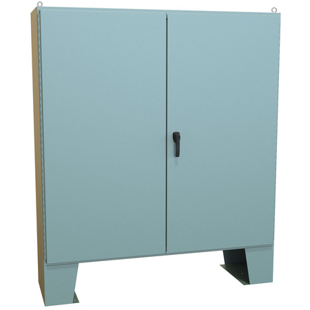 HAMMOND MFG. N12 Double Door Floormount Enclosure with Panel, 72 x 72 x 20, Steel/Gray 1422F20F